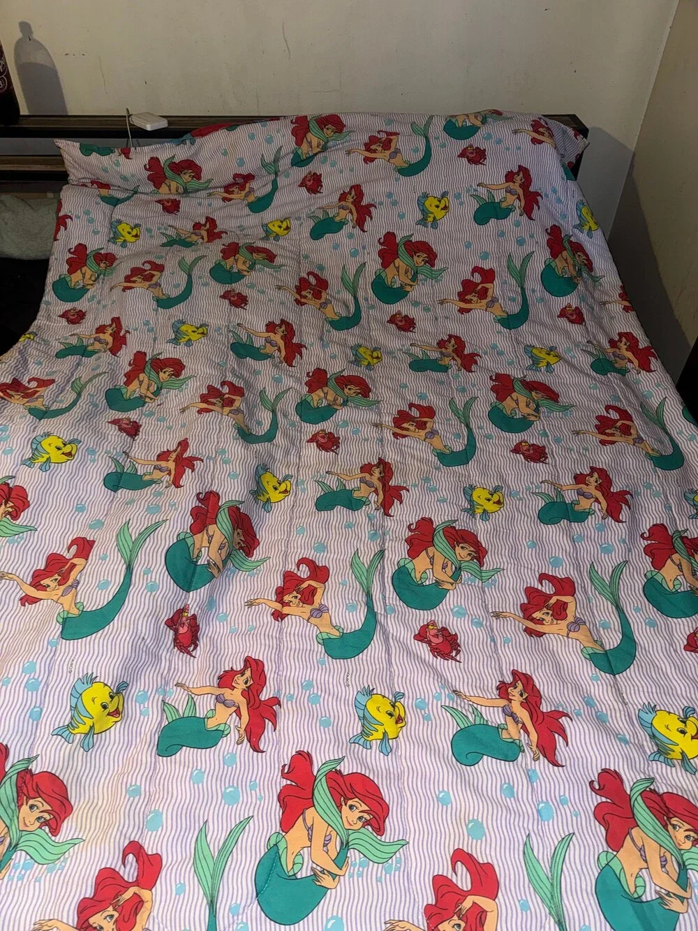 Vintage 1989 Disney The Little Mermaid double sided Comforter Bedding